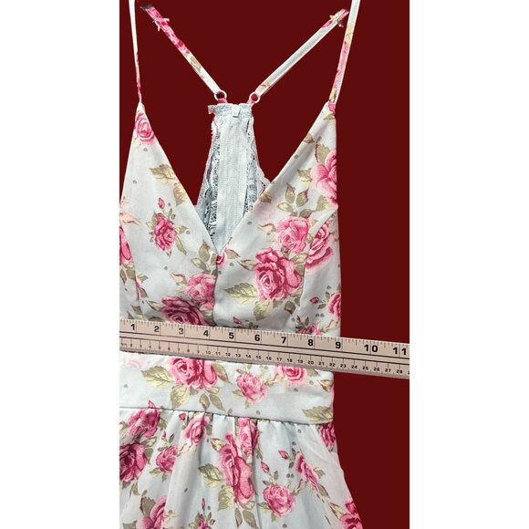 Rue 21- Women's Summer Sleeveless High Low Hem Ruffle-Floral Dress-Light Blue-XS - Picture 3 of 16